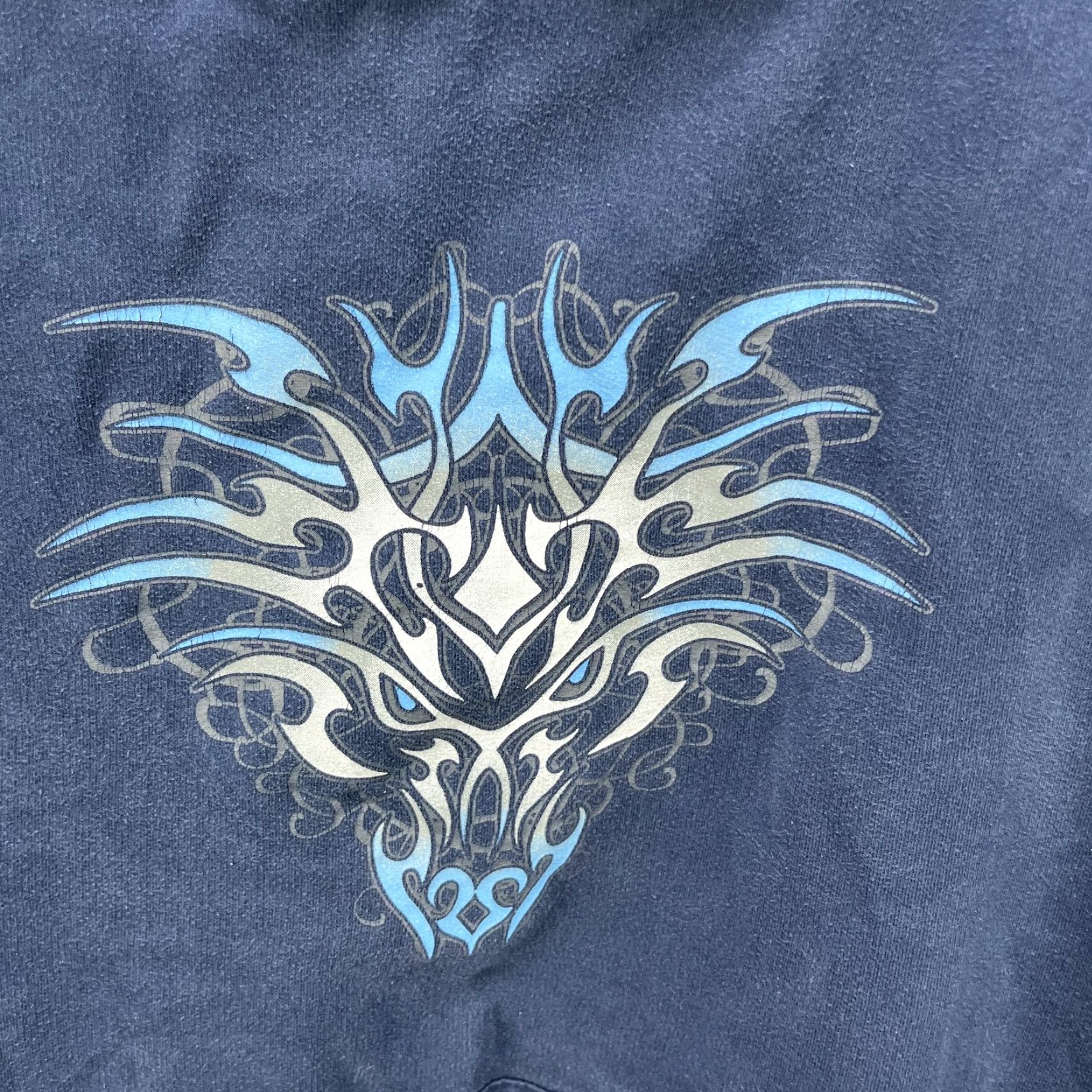 Vintage VINTAGE Dragon Flames Blue Y2K Baggy Skater Hoodie Streetwear XL Men Hoodie Size US XL / EU 56 / 4 - 3 Thumbnail