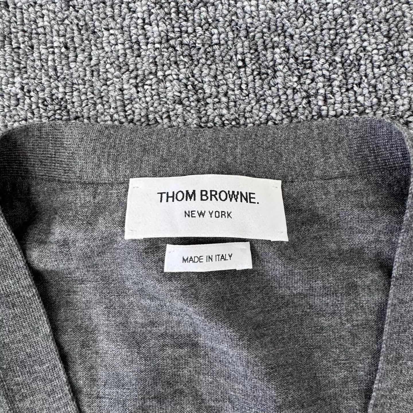 Thom Browne Thom Browne Gray 4bar Wool Vneck Cardigan 4 99 New Size US XL / EU 56 / 4 - 5 Thumbnail