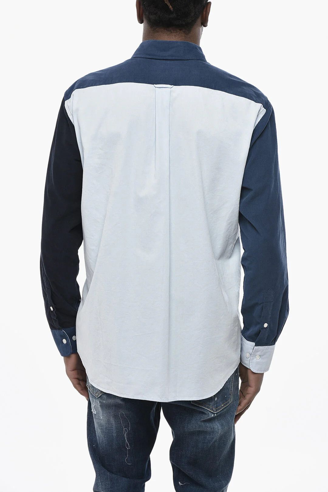 Eden Park og1mm0426 Ribbed Velour Casual Shirt in Blue Size US M / EU 48-50 / 2 - 2 Thumbnail