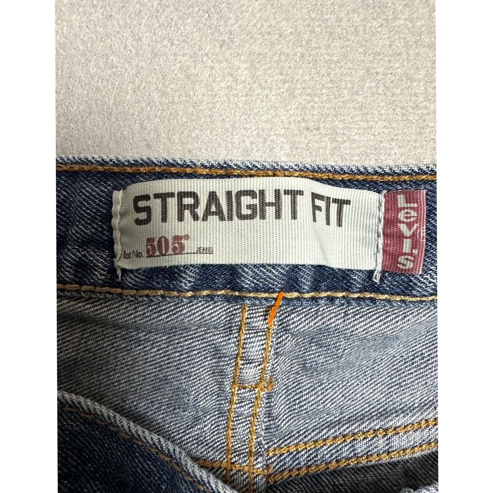 Levi's Levis 505 Jeans Mens 38X32 Blue Straight Fit 5 Pocket Red Tab Casual Denim Pants Size US 38 / EU 54 - 5 Thumbnail
