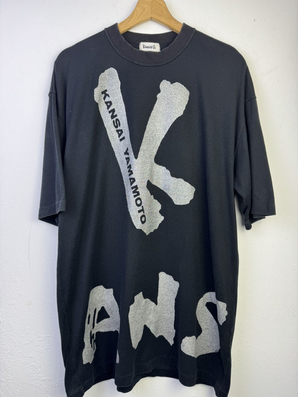 Kansai Yamamoto Vintage Kansai Yamamoto black t-shirt Big Logo Size US XL / EU 56 / 4 - 3 Thumbnail