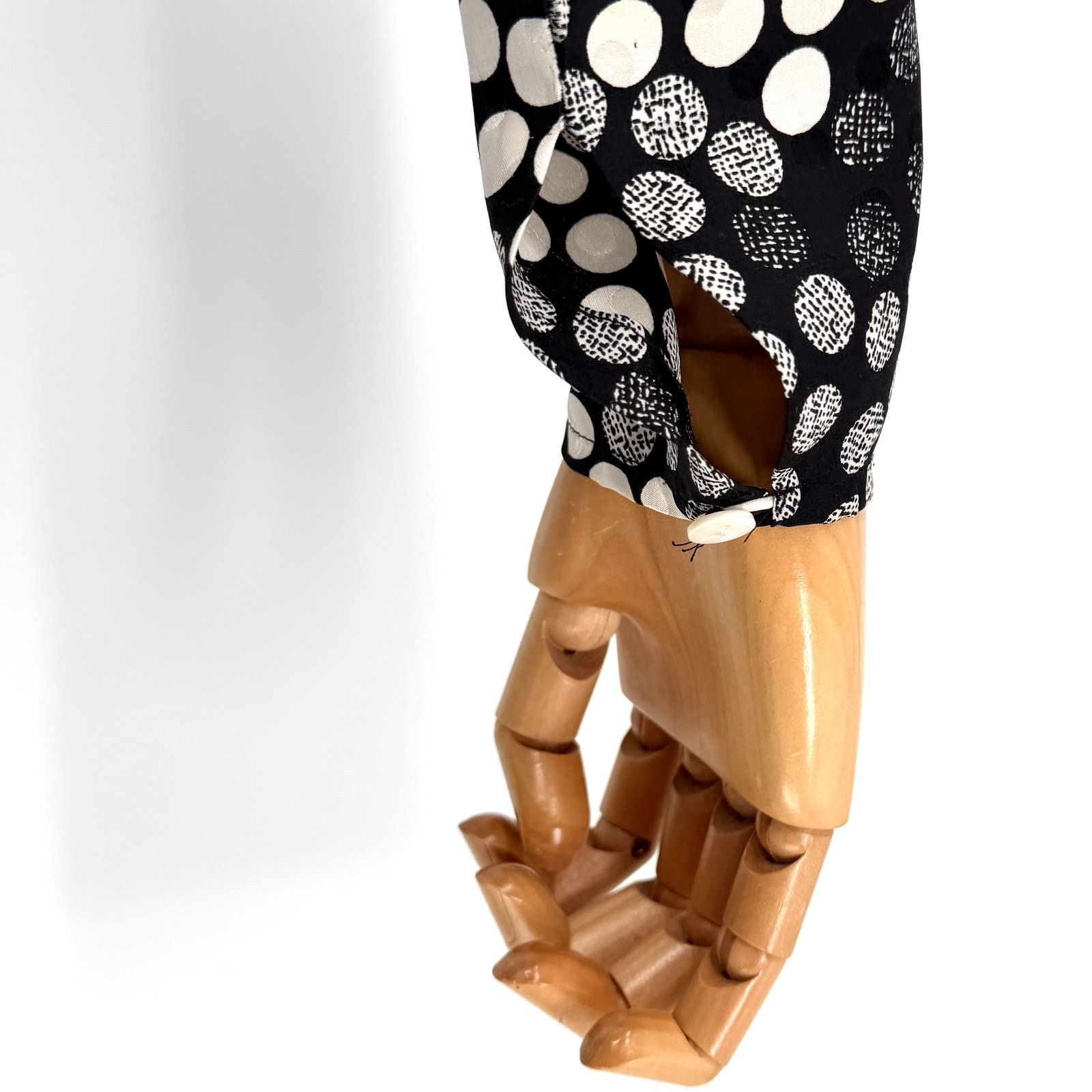 Saks Fifth Avenue Lihli Black White Polka Dot 100% Silk Dress Size M / US 6-8 / IT 42-44 - 7 Thumbnail