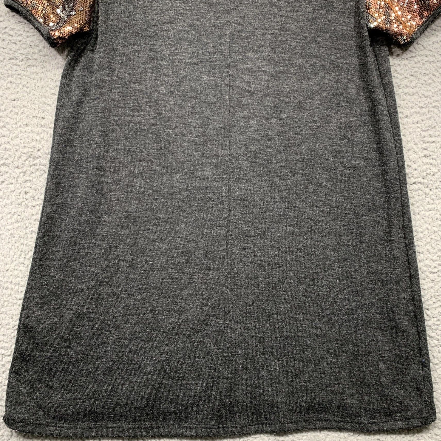 Vintage Vanilla Bay T-Shirt Women’s Size M Gray Front Pocket Bronze Sparkle Sleeves Shirt, Casual, Relaxed Fit Size M / US 6-8 / IT 42-44 - 6 Thumbnail