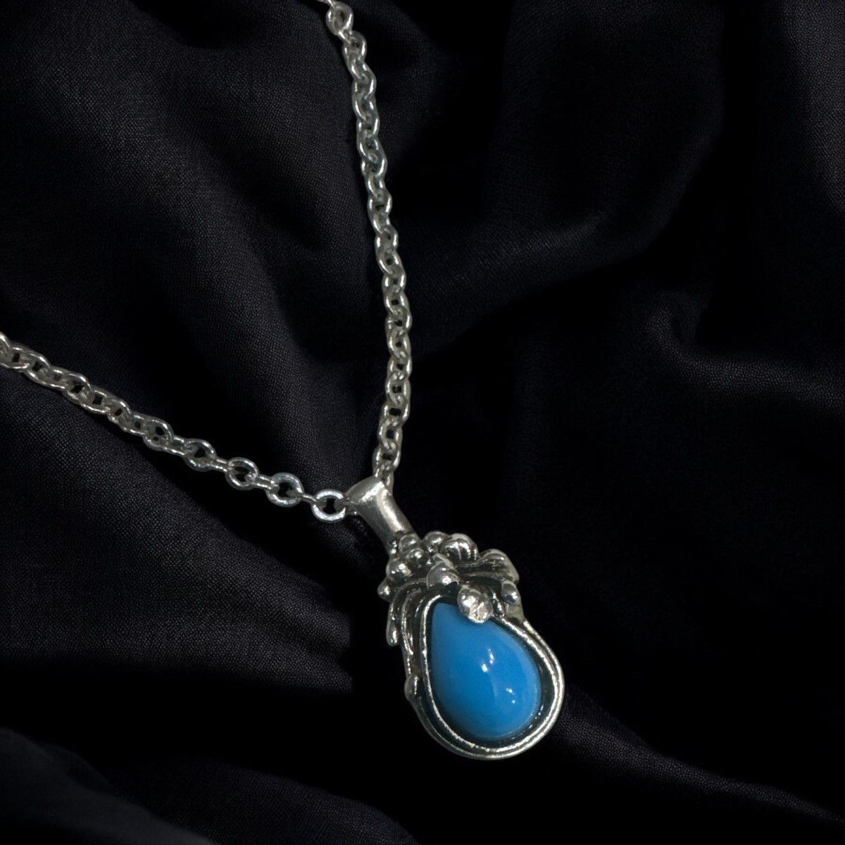 Japanese Brand × Sterling Silver × Vintage TURQUOISE PENDANT STERLING SILVER NECKLACE Size ONE SIZE - 1 Thumbnail