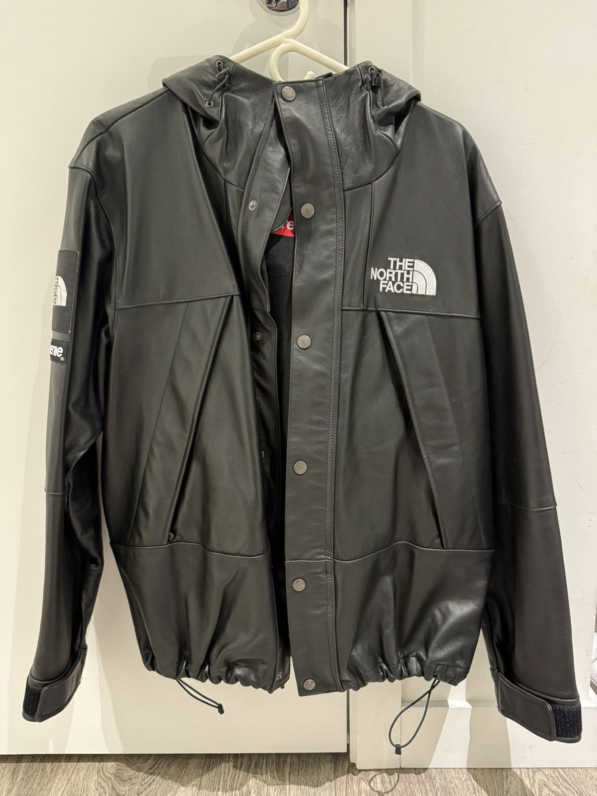 Supreme the north face leather mountain parka black online