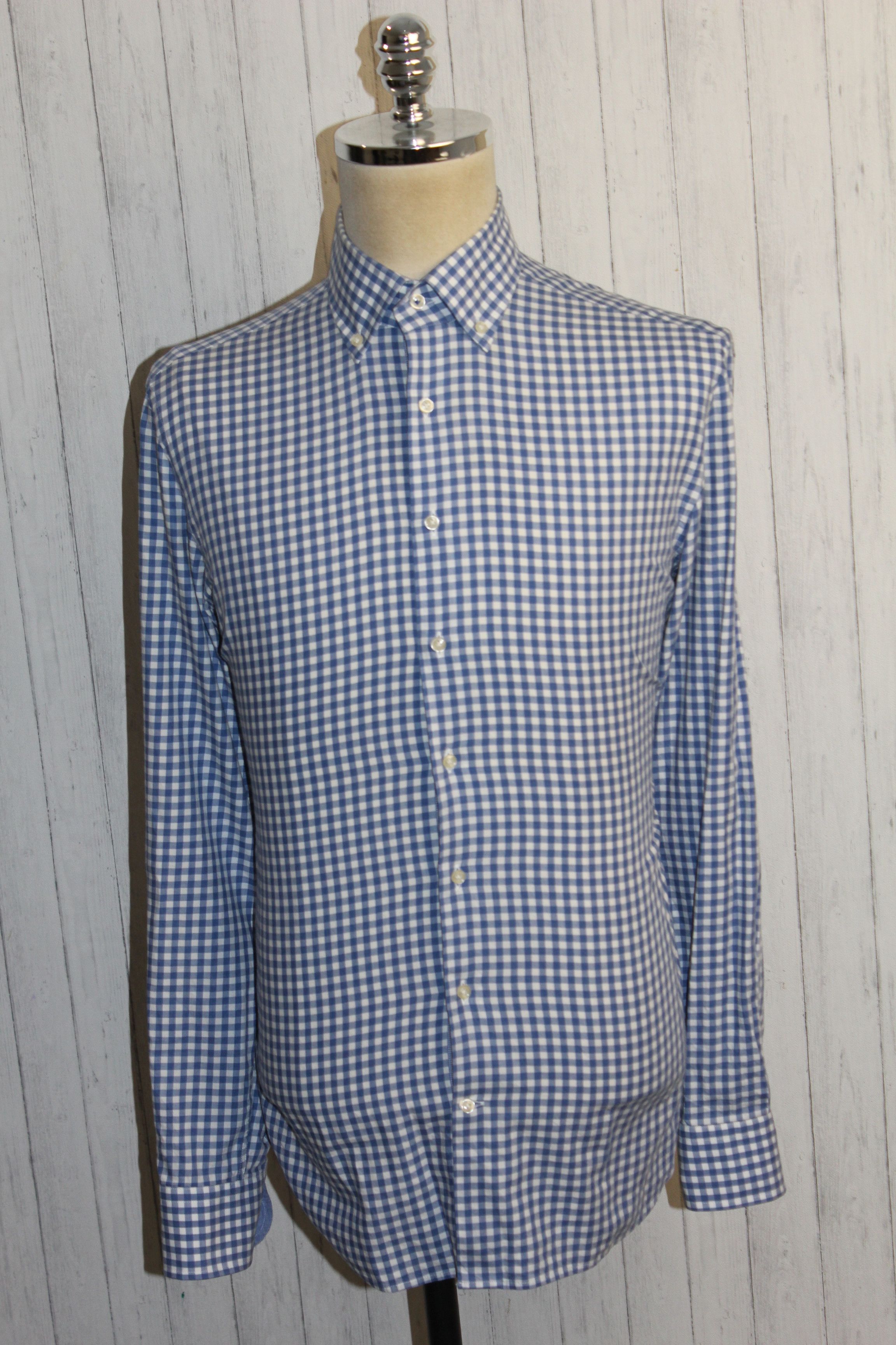 Hackett Hackett Myfair Long Sleeve Blue Check Shirt Size US L / EU 52-54 / 3 - 2 Thumbnail