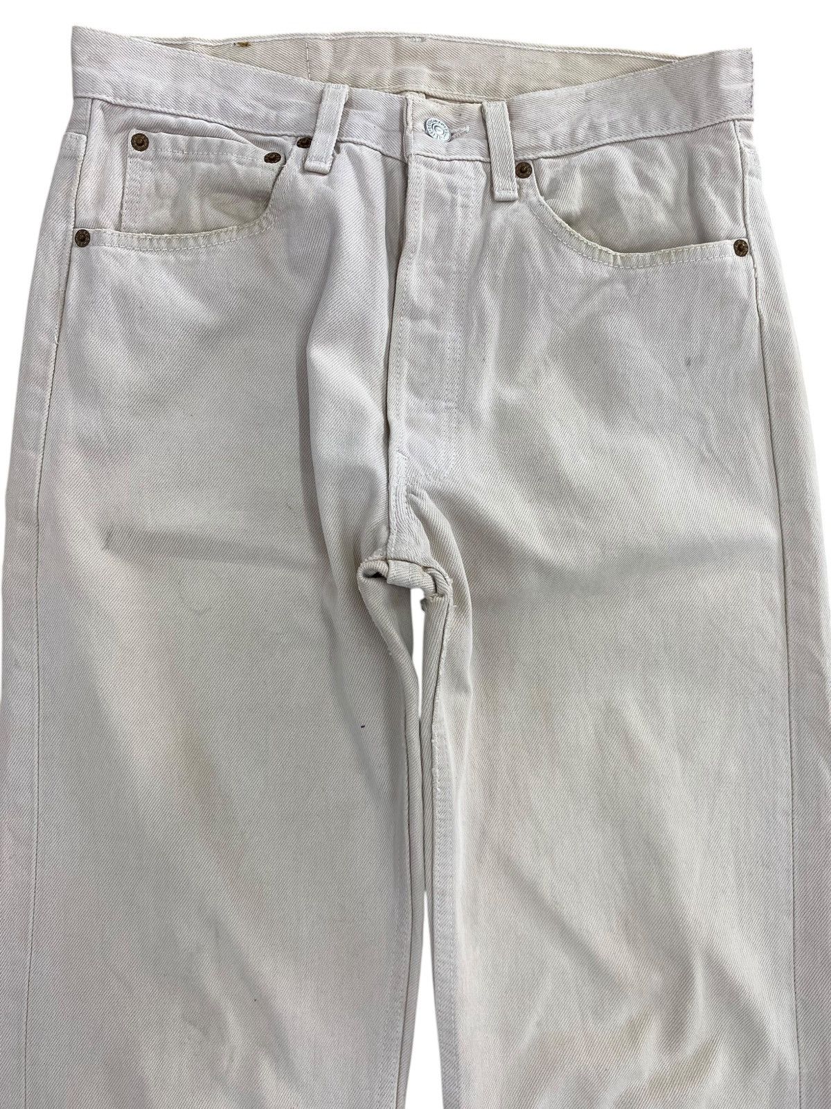 Levi's Levi’s Washed White Straight Wide Leg Jeans Size US 30 / EU 46 - 2 Thumbnail