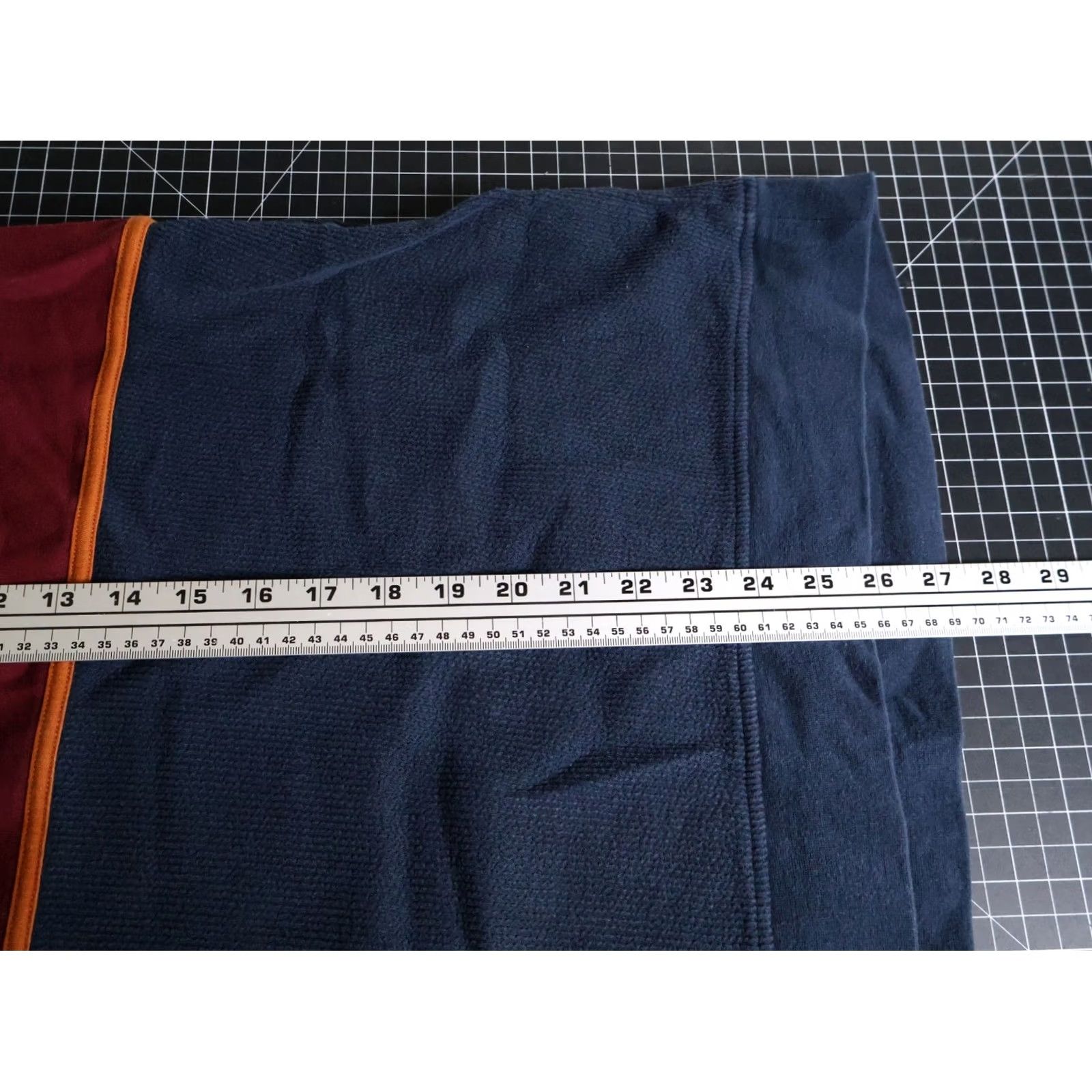 Haband 90s Waffle Knit Polo Shirt Mens 3XL Blue Orange Striped Long Sleeve Vintage VTG Size US XXL / EU 58 / 5 - 6 Thumbnail