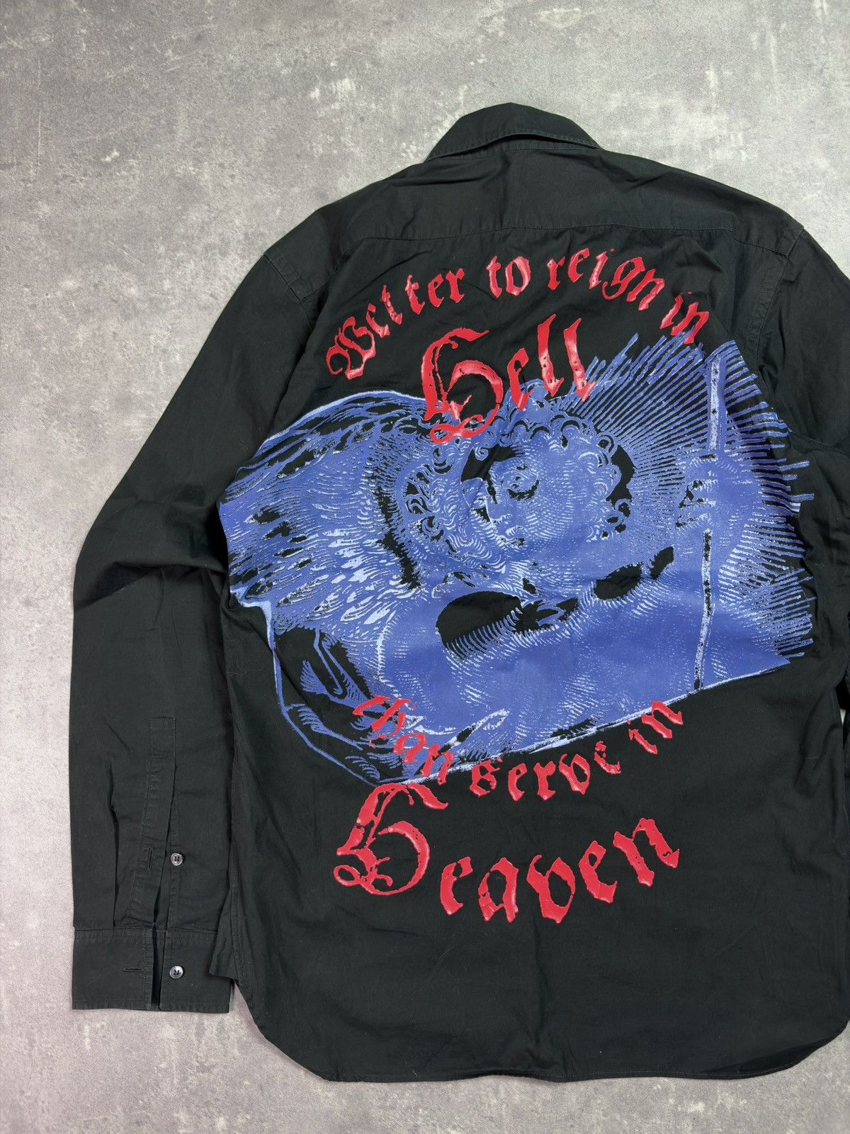 John Galliano John Galliano Hell Heaven Printed Shirt M L Mega Rare Size US M / EU 48-50 / 2 - 3 Thumbnail