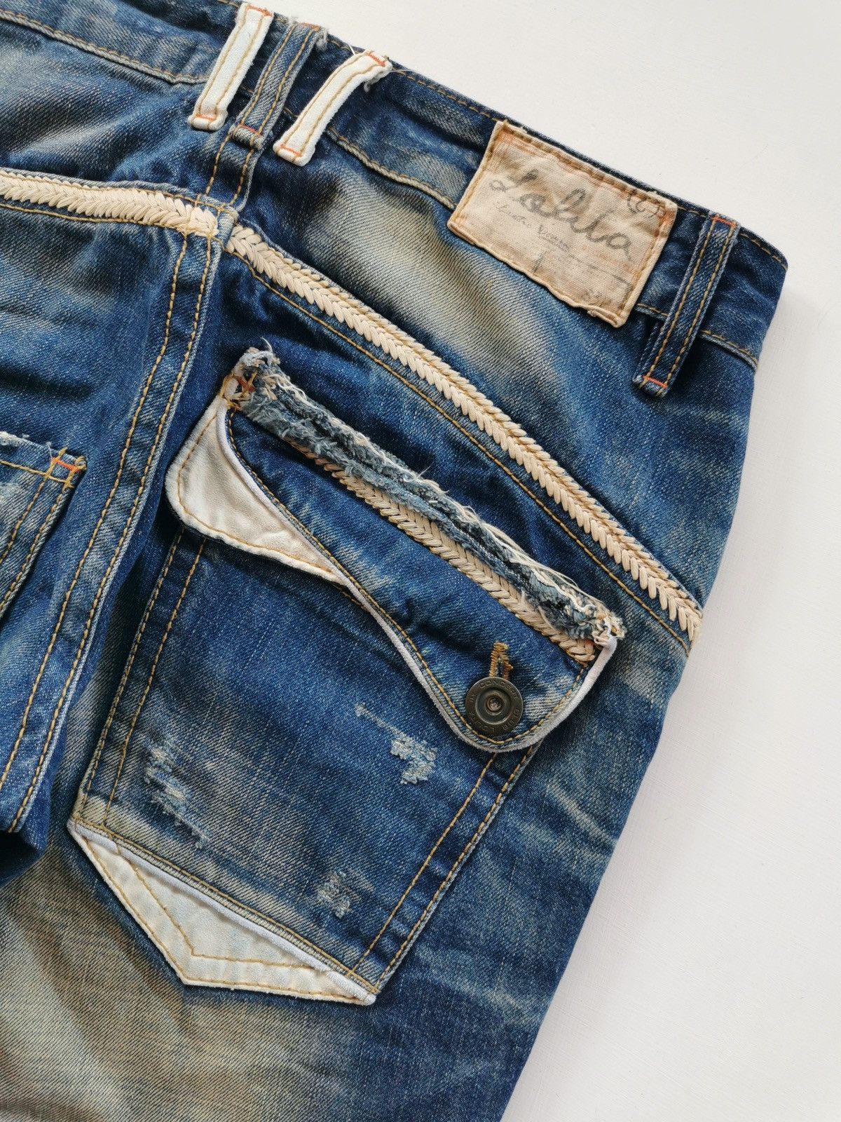 Japanese Brand Mudwash Lolita Exotic Vintage Blue Jeans Size US 32 / EU 48 - 9 Thumbnail