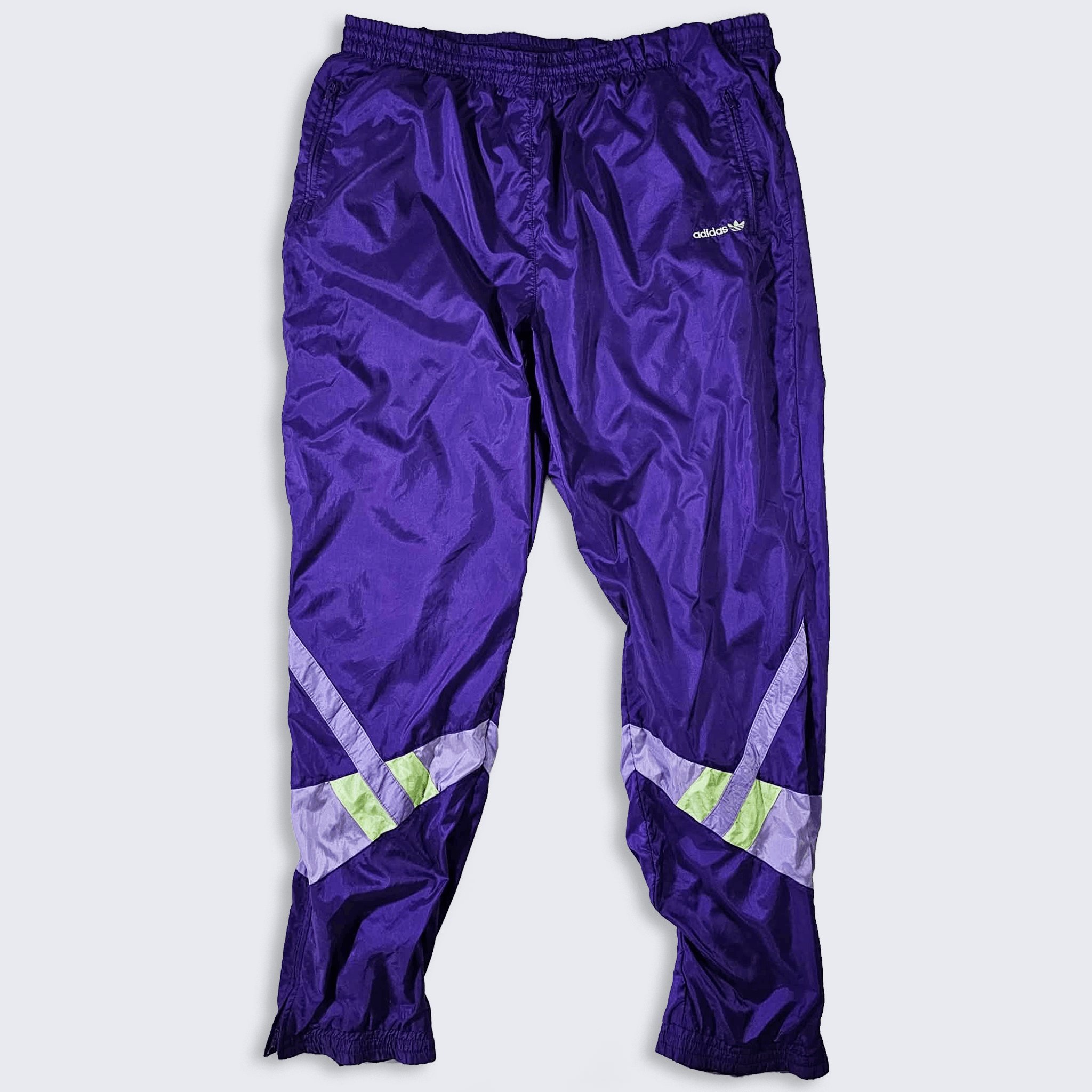 Adidas Adidas Vintage 90s Purple Shiny Full Track Suit Size US XL / EU 56 / 4 - 2 Thumbnail