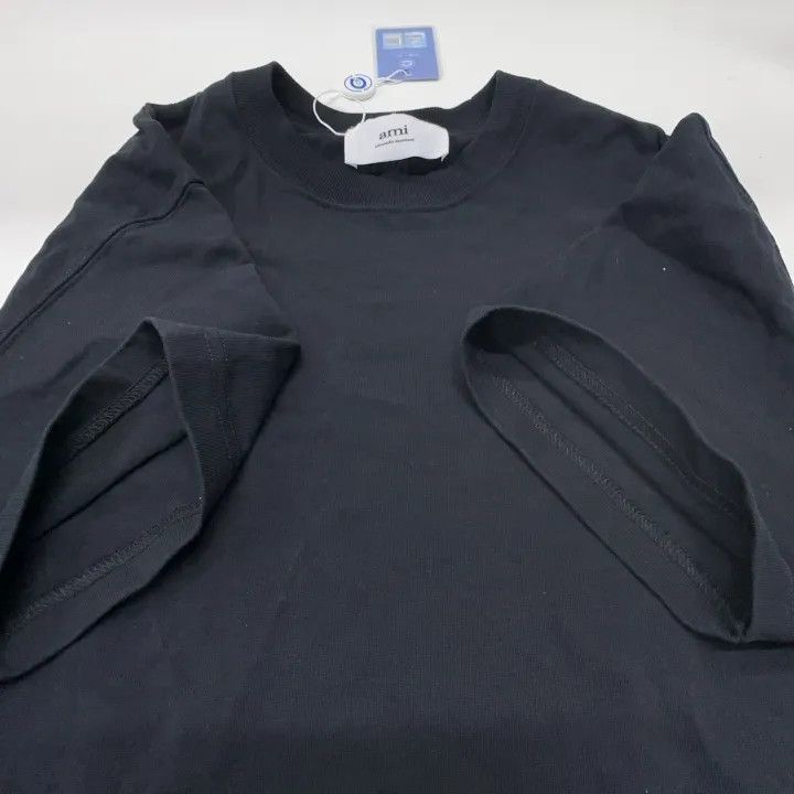 AMI AMIPARIS Black Heart Logo Short Sleeve T-Shirt -2507 Size US XS / EU 42 / 0 - 8 Thumbnail