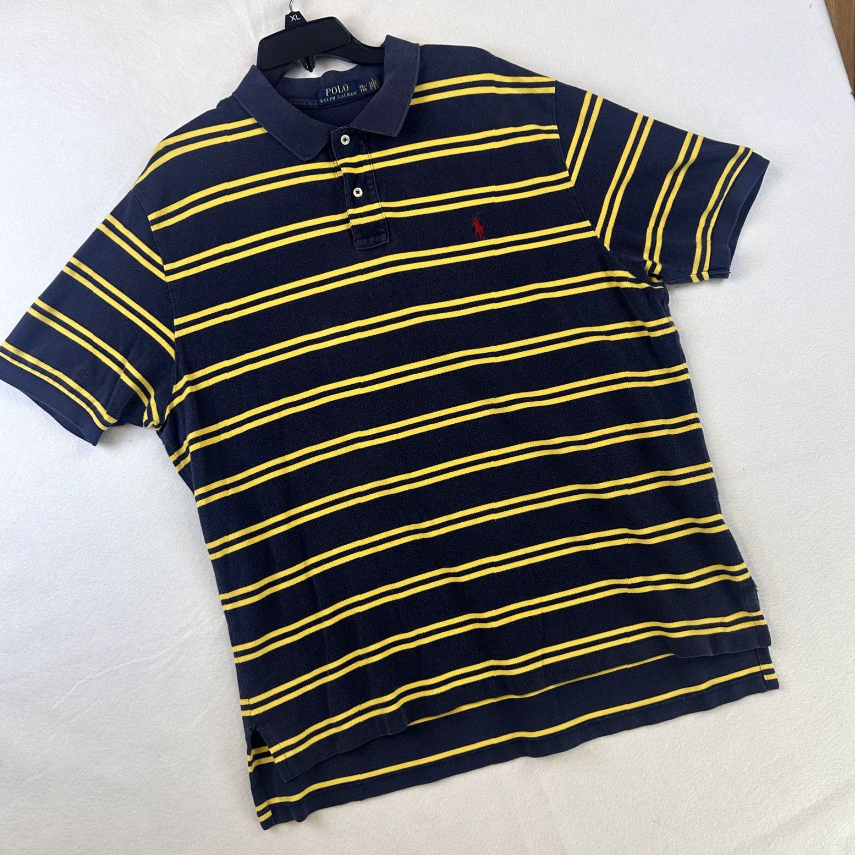 Polo Ralph Lauren Polo Ralph Lauren Shirt Mens 2XL Blue Yellow Striped Polo Short Sleeve Classic Size US XXL / EU 58 / 5 - 2 Thumbnail