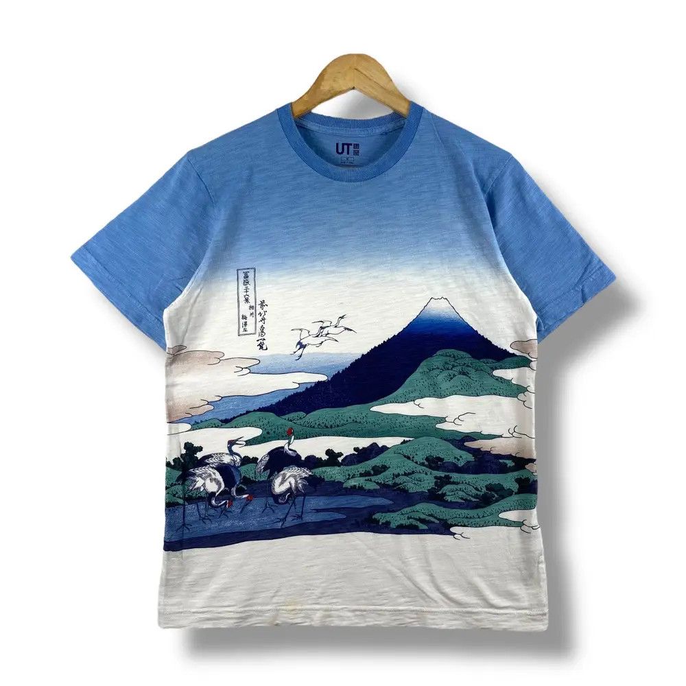 Japanese Brand HOKUSAI BLUE Mount Fuji View Art Graphic Tee Shirt Medium Size US M / EU 48-50 / 2 - 1 Thumbnail