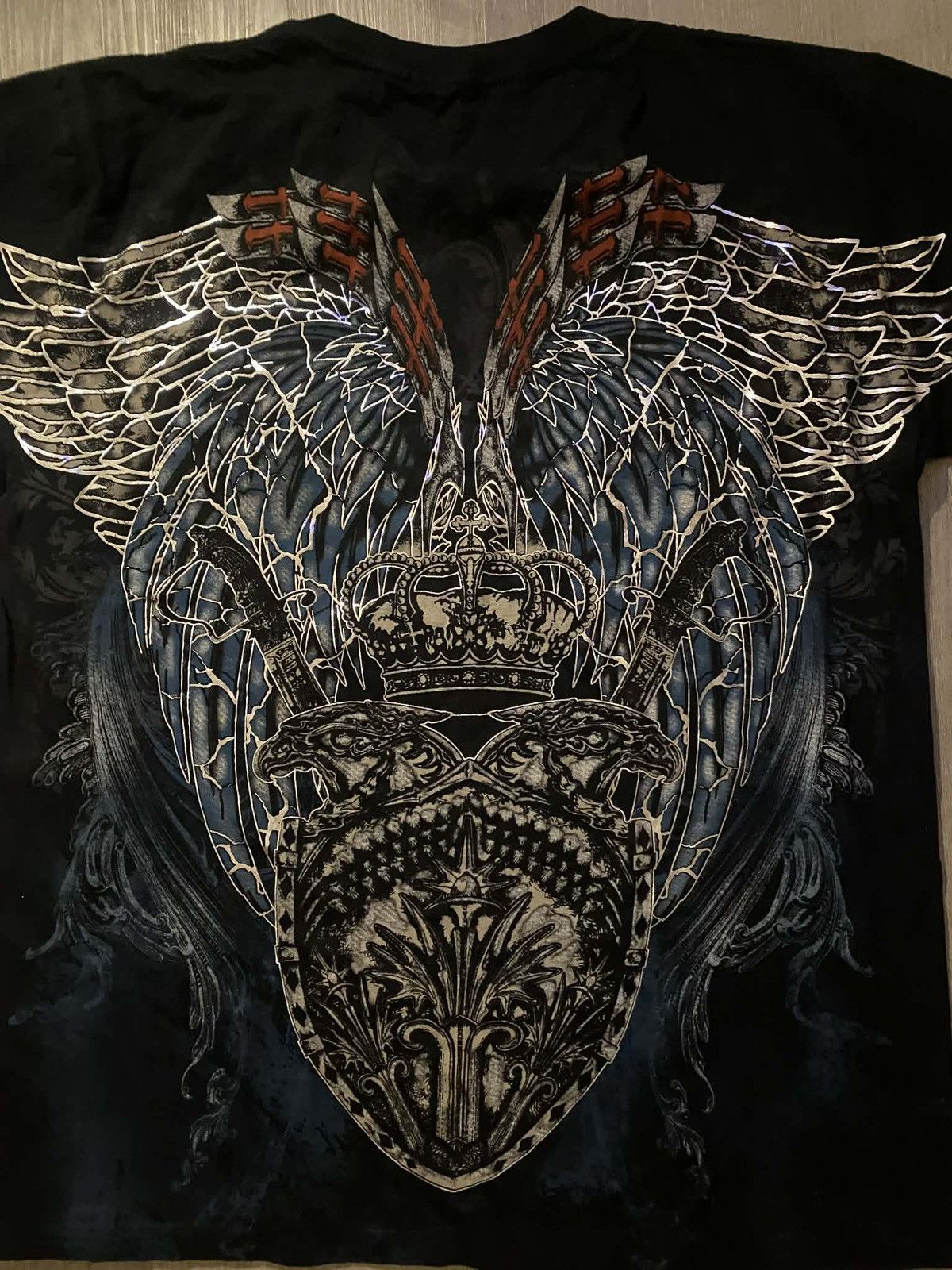 Affliction Affliction Style Y2K Gold & Red Rhinestone USA Wings Tee Size US L / EU 52-54 / 3 - 4 Thumbnail