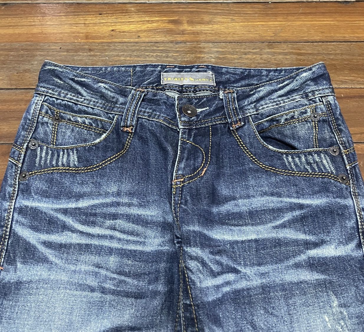 Japanese Brand Very Rare Design Vintage Japanese Brand Trinity Jeans 2000s Size US 31 - 3 Thumbnail