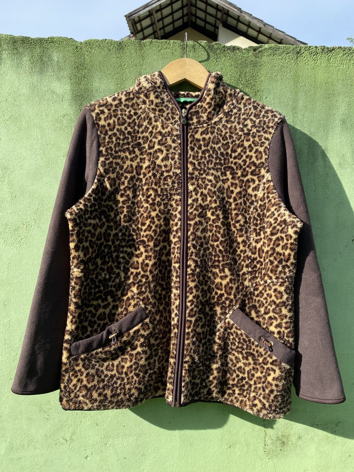 Vintage Crocodile Leopard Sherpa Fleece Jacket Y2K Cozy Outerwear Size ONE SIZE - 1 Thumbnail