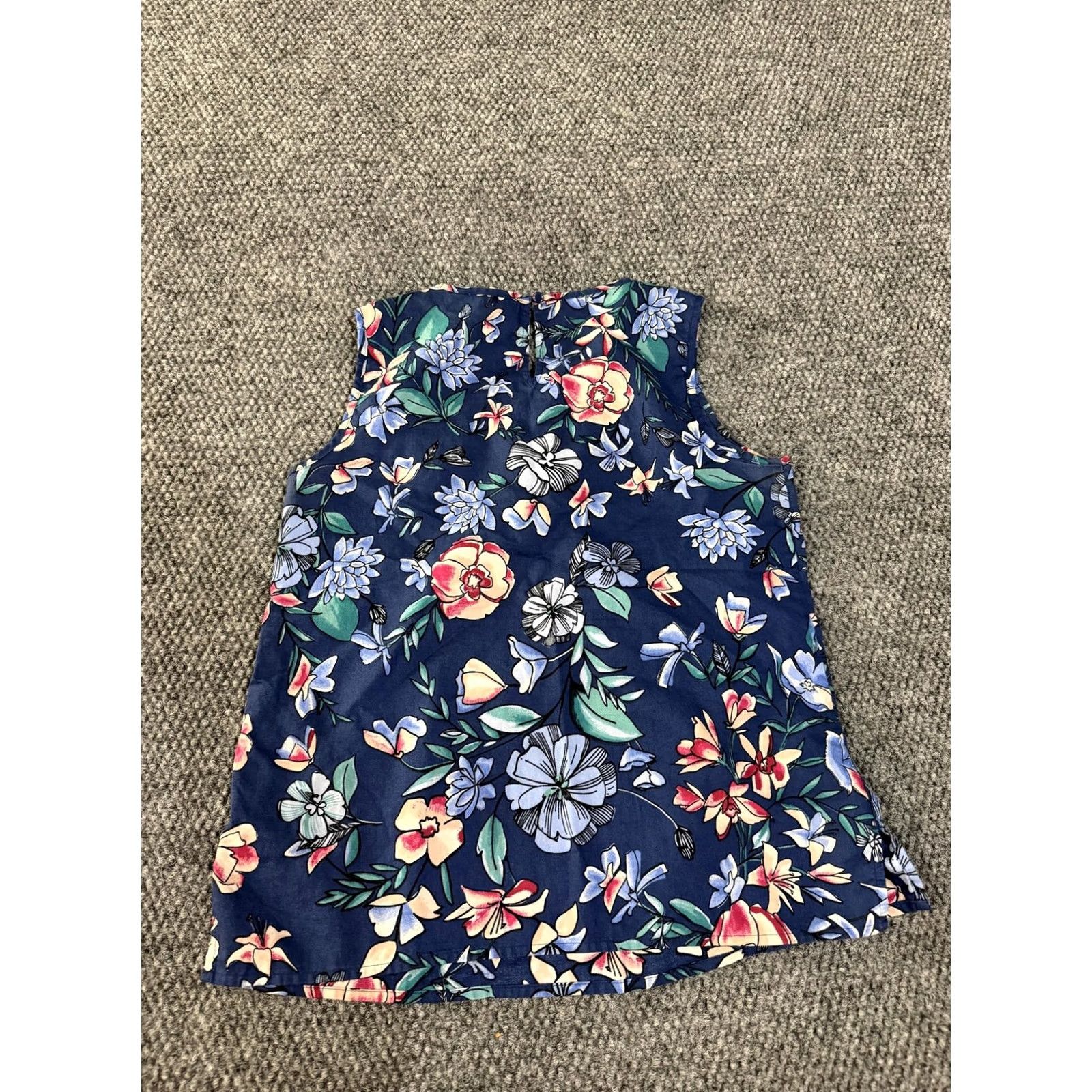 Talbots Talbots Blouse Womens P Multicolor Floral Sleeveless Round Neck 100% Cotton Casual Summer Petite Size S / US 4 / IT 40 - 6 Thumbnail