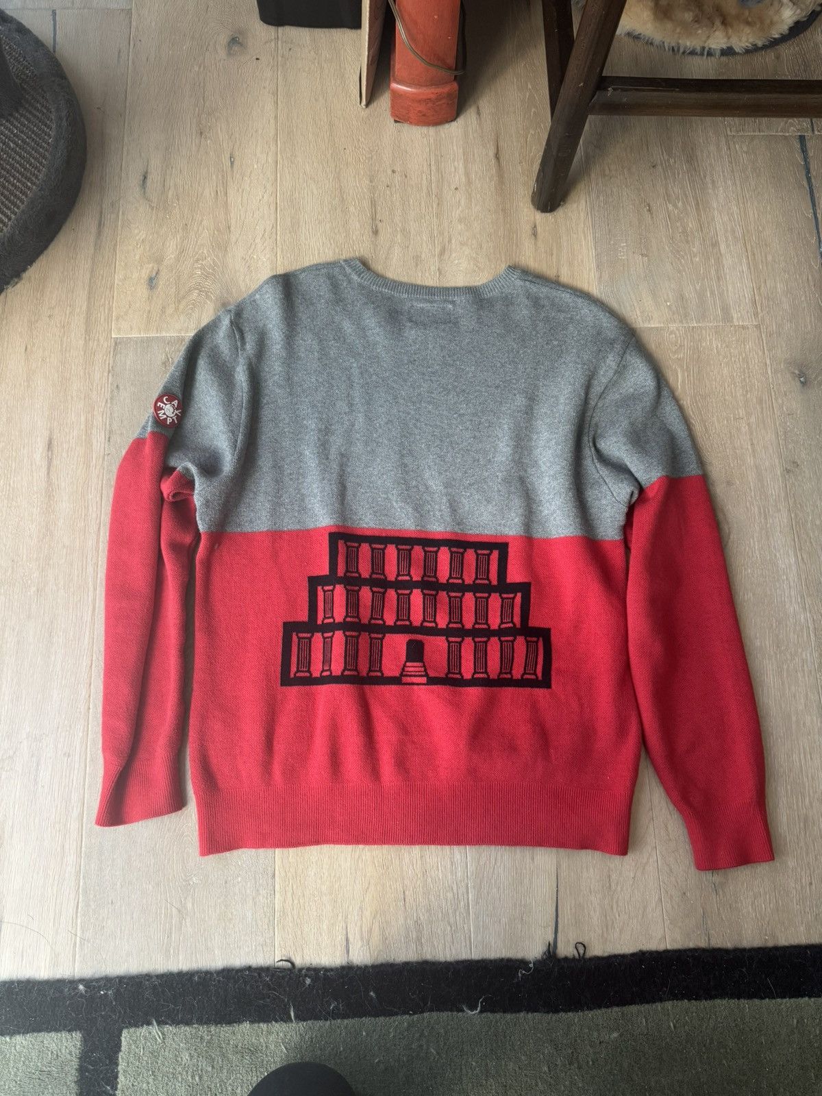 Cav Empt Cav Empt “Joker” cotton sweater colorblock grey and red Sz L Size US L / EU 52-54 / 3 - 2 Thumbnail