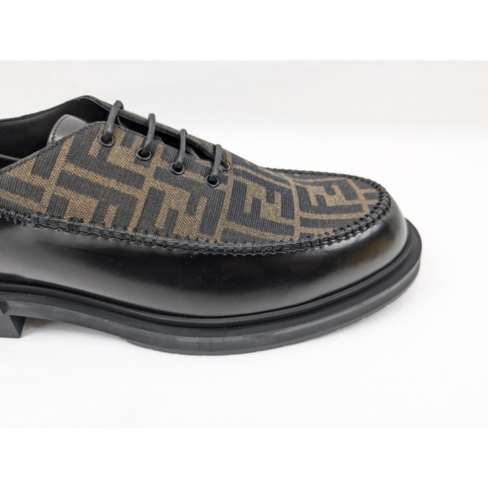 Fendi o1rshd1 Men's Lace Up Fabric Calf Leather Boots Shoe Size US 11 / EU 44 - 5 Thumbnail