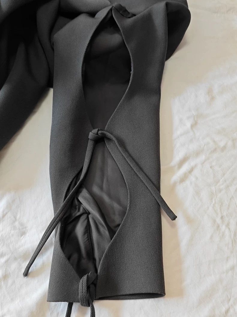 Louis Vuitton Louis Vuitton 23 SS Cutout Drawstring Tie Grey Suit 2501-Ne Size 54R - 8 Thumbnail