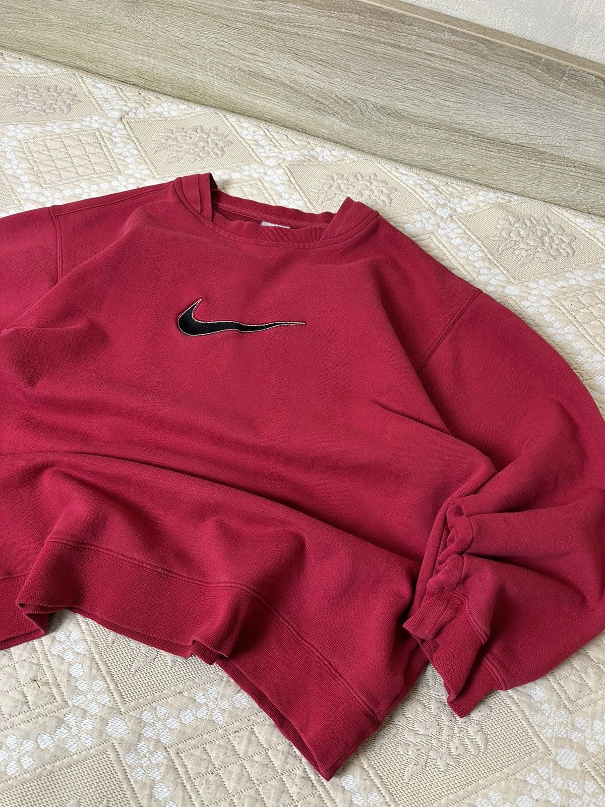 Nike 🔥 90s Big Logo Swoosh Nike Burgundy Sweatshirt Pullover 00s Size US S / EU 44-46 / 1 - 3 Thumbnail