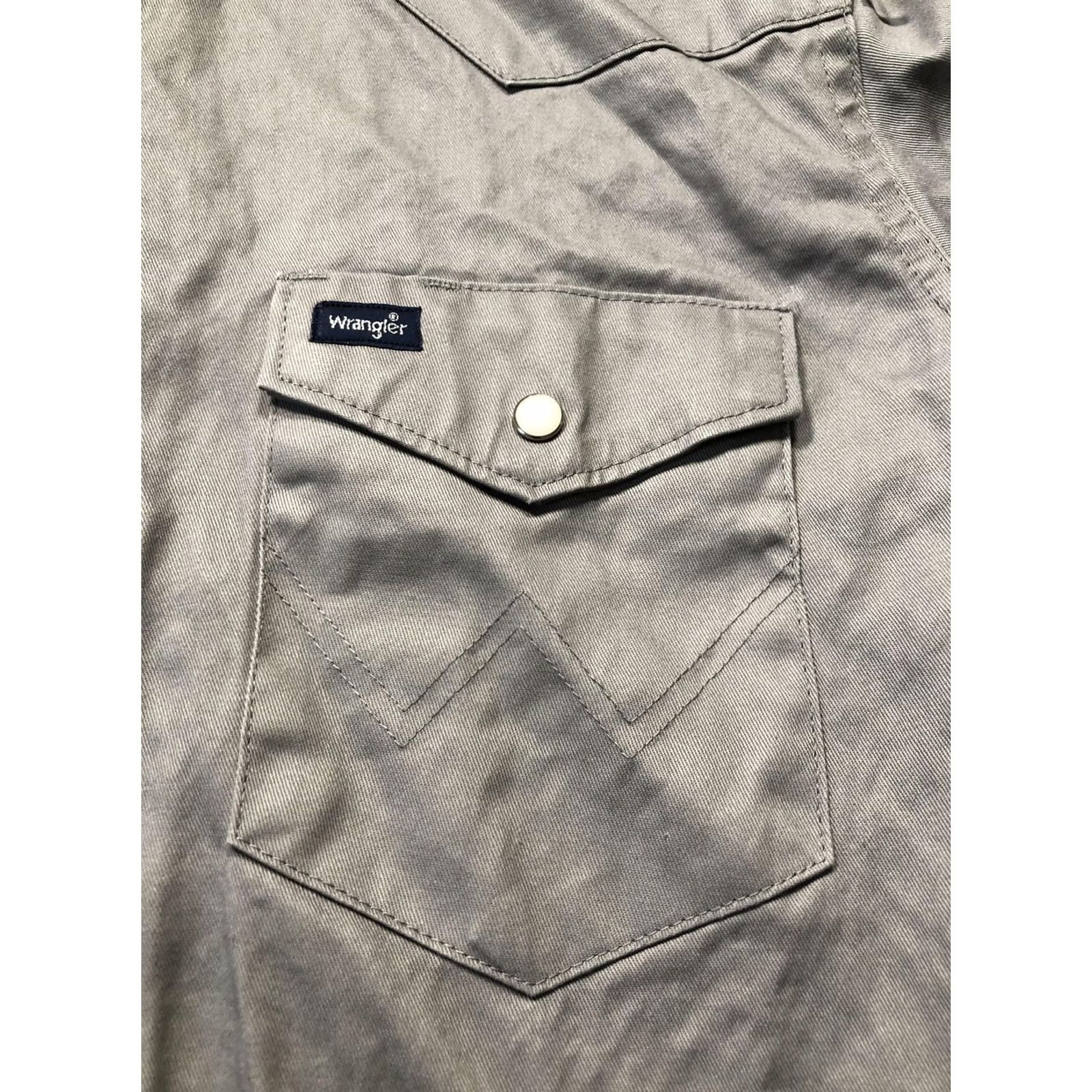 Wrangler VINTAGE Wrangler Shirt Mens Medium Gray Twill Western Pearl Snap Long Sleeve Casual Size US M / EU 48-50 / 2 - 6 Thumbnail
