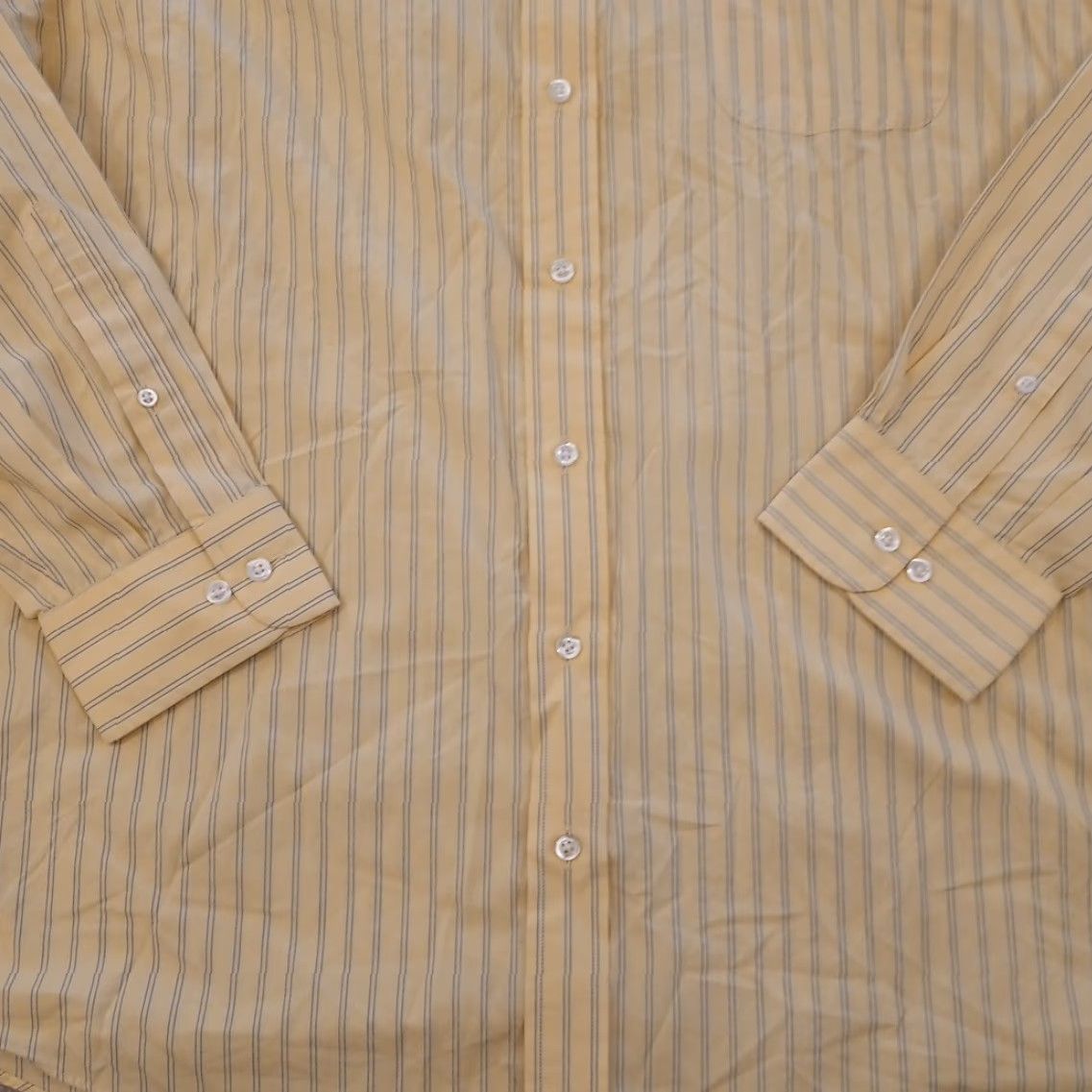 Lands' End Lands' End Shirt Mens 17 Tall Yellow Striped Long Sleeve Button-Up Size US XL / EU 56 / 4 - 3 Thumbnail