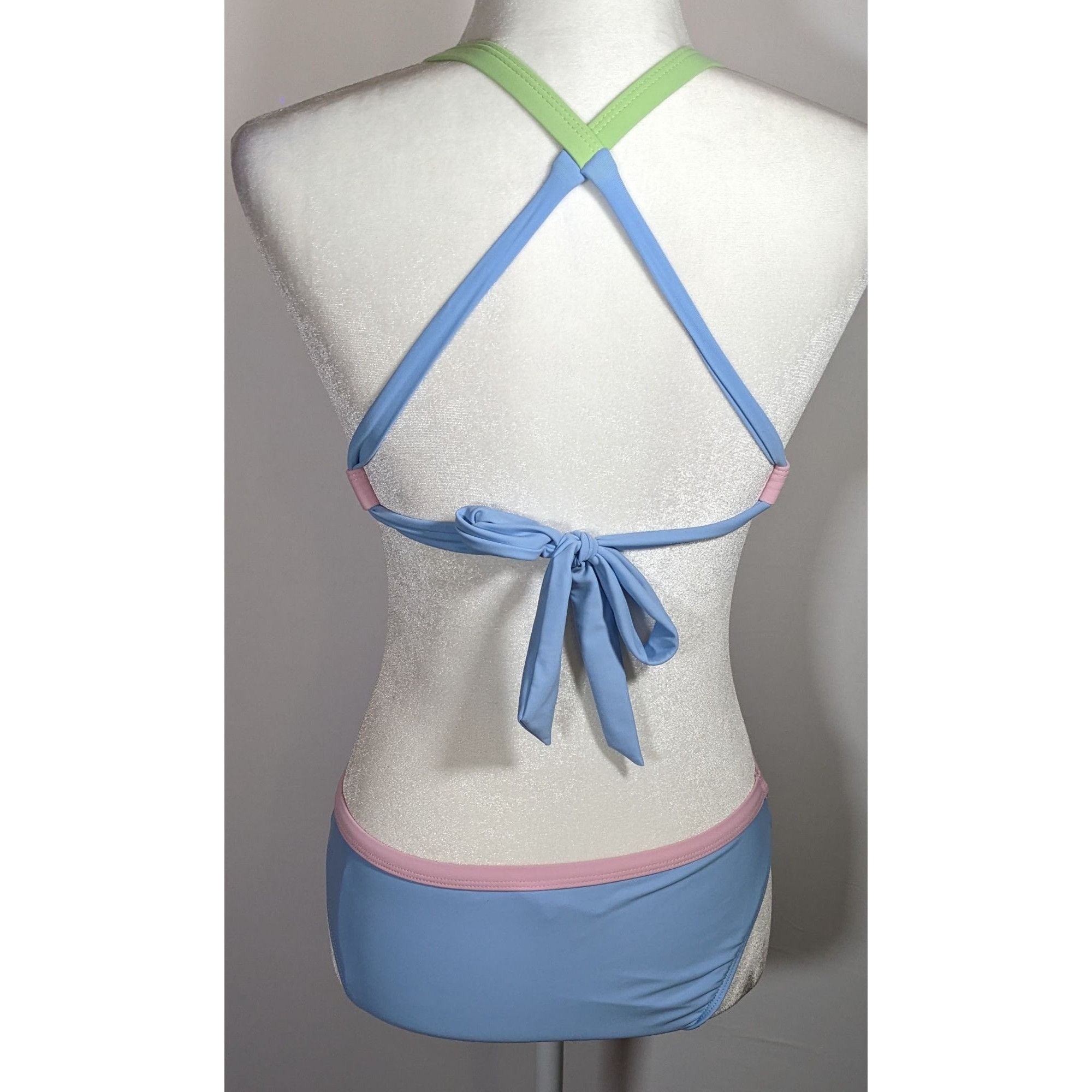 Other Salt & Cove Juniors Blue Pink And Green X Back Bikini Size ONE SIZE - 5 Thumbnail