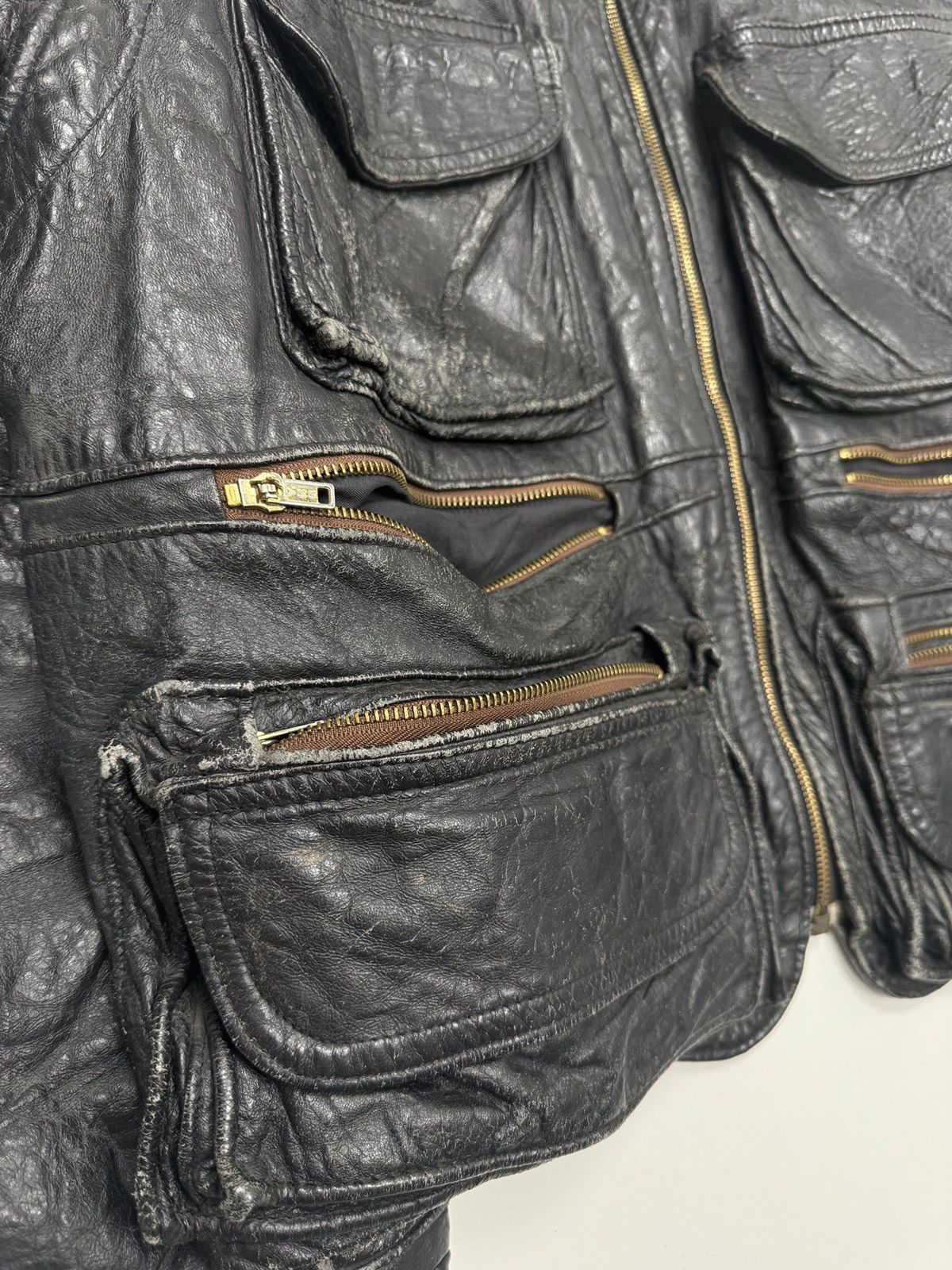 Vera Pelle Vintage Leder Jacke Herren Size US XL / EU 56 / 4 - 2 Thumbnail