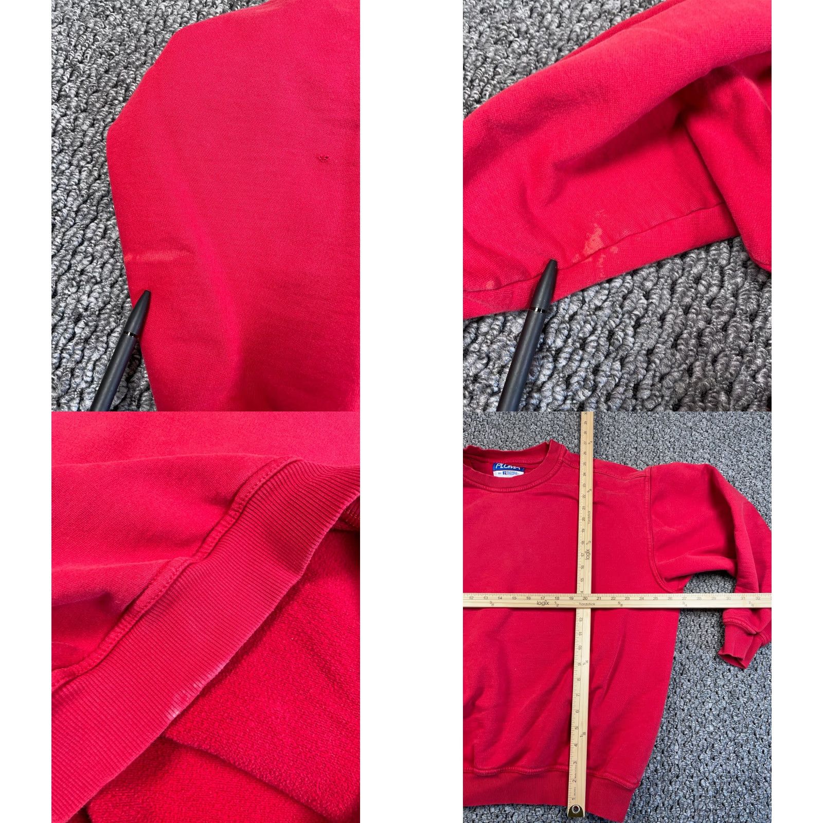 Russell Athletic VINTAGE Distressed Russell Athletic Pluma Sweatshirt Adult 2X Red Crewneck Heavy Cotton-Polyester Blend Mens Sweatshirt 90s Retro Size US XXL / EU 58 / 5 - 8 Thumbnail