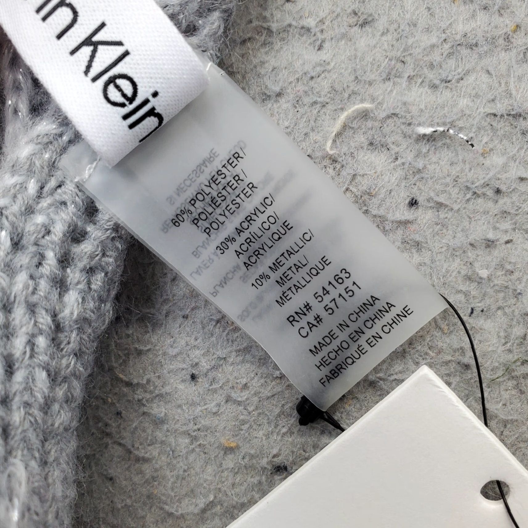Calvin Klein VINTAGE Calvin Klein Scarf Unisex One Size Heather Gray Metallic Neck Warmer Size ONE SIZE - 5 Thumbnail