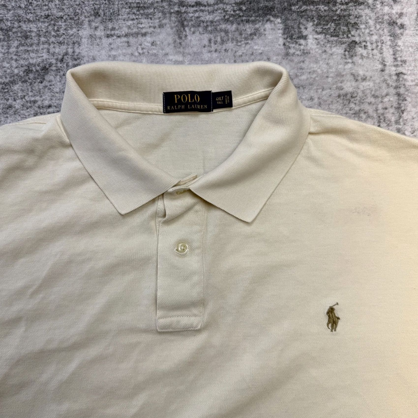 Polo Ralph Lauren Polo Ralph Lauren Shirt Mens 4XLT Ivory Cream Polo Knit Cotton Pony Pique Casual Short Sleeve Collared Pullover Polo/Shirt Size US XXL / EU 58 / 5 - 3 Thumbnail