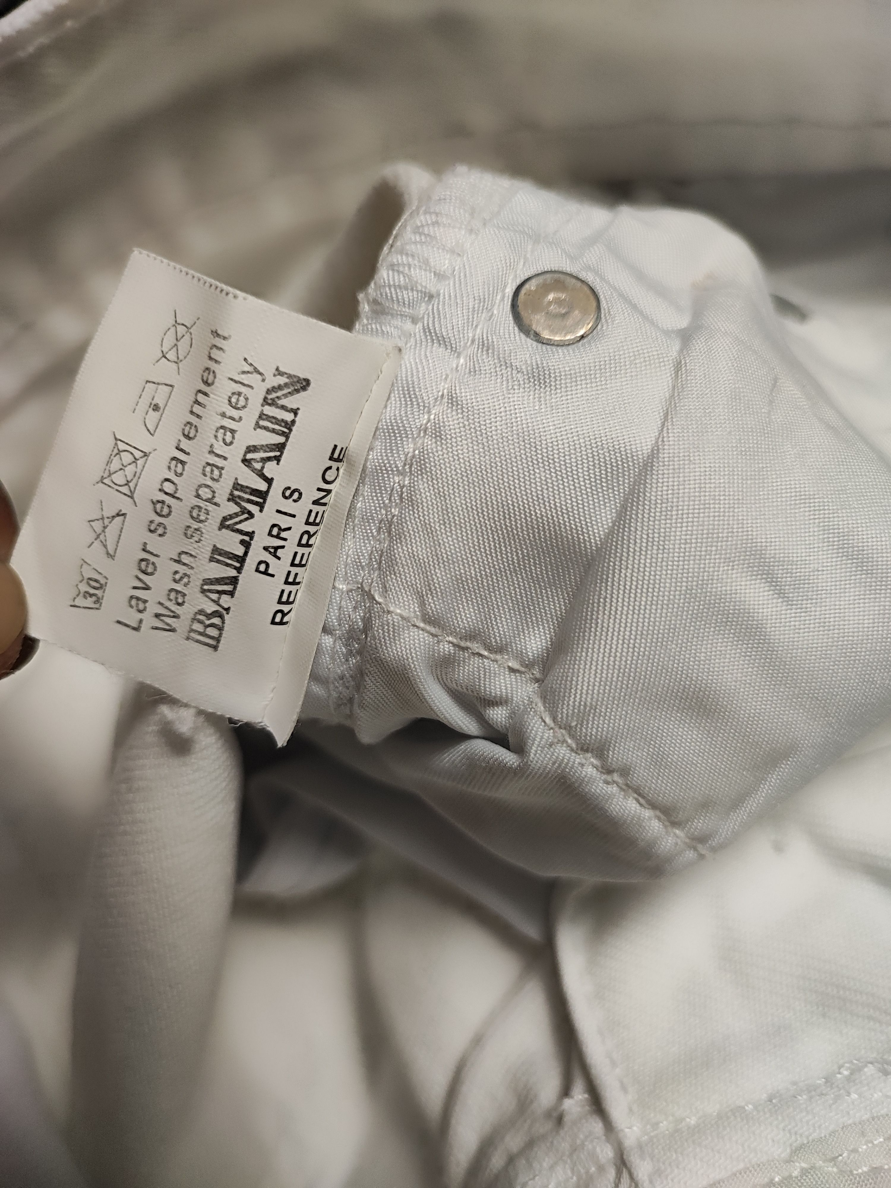 Balmain Balmain White Denim Jeans Thrashed Distressed ERD Grunge Size US 30 / EU 46 - 14 Thumbnail