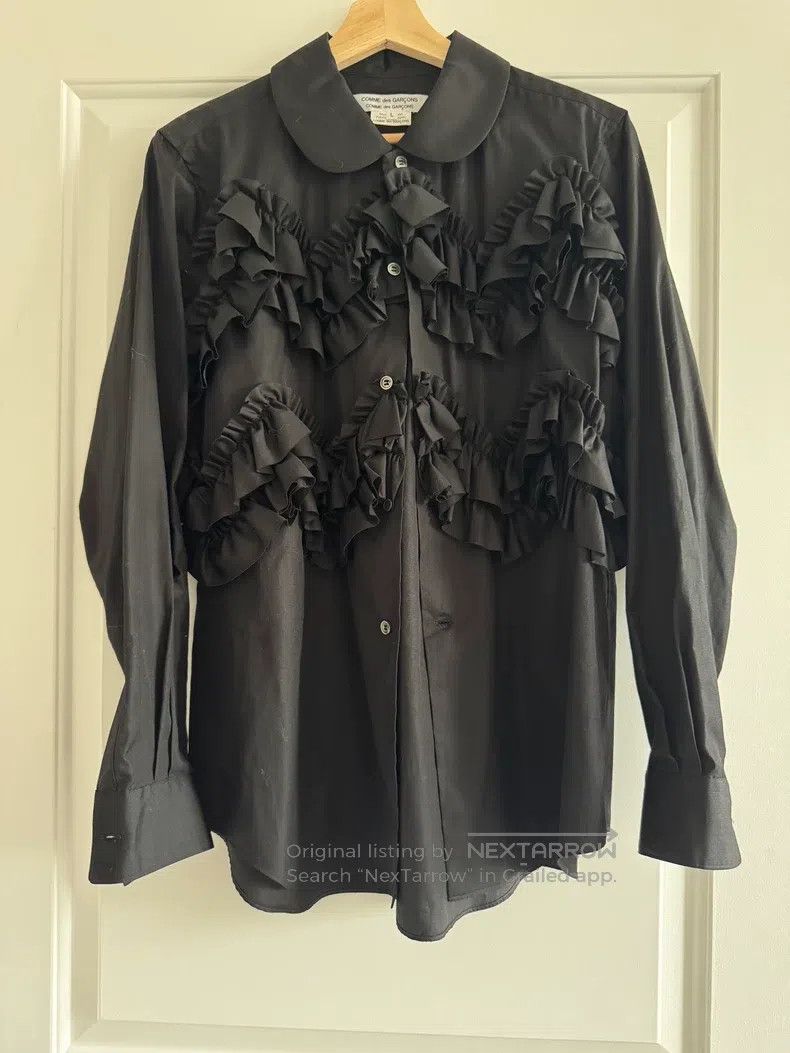 Comme des Garcons Comme Des Garcons Black pleated flowered shirt Size L / US 10 / IT 46 - 1 Thumbnail