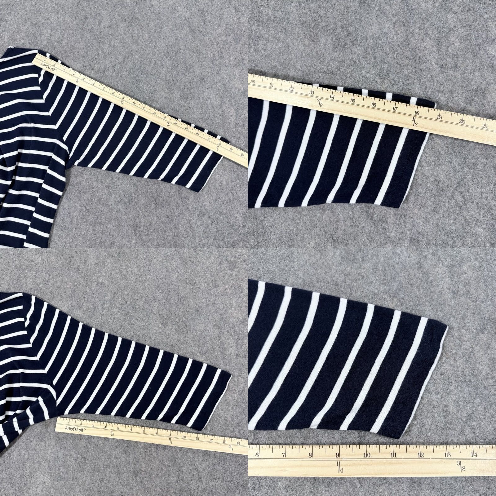 Vintage Ava & Viv T-Shirt Women's Plus Size 1X Blue White Stripes 3/4 Sleeve Pullover Casual Size XL / US 12-14 / IT 48-50 - 9 Thumbnail