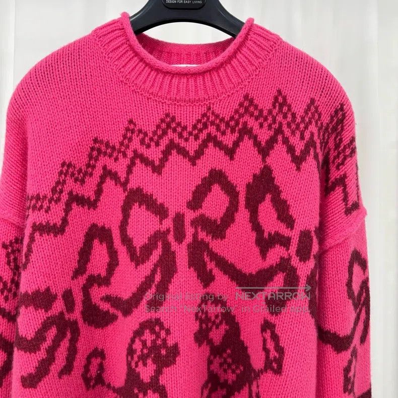 Acne Studios Acne Studios 25 Pink Dog Bow Knit Sweater Size US S / EU 44-46 / 1 - 3 Thumbnail