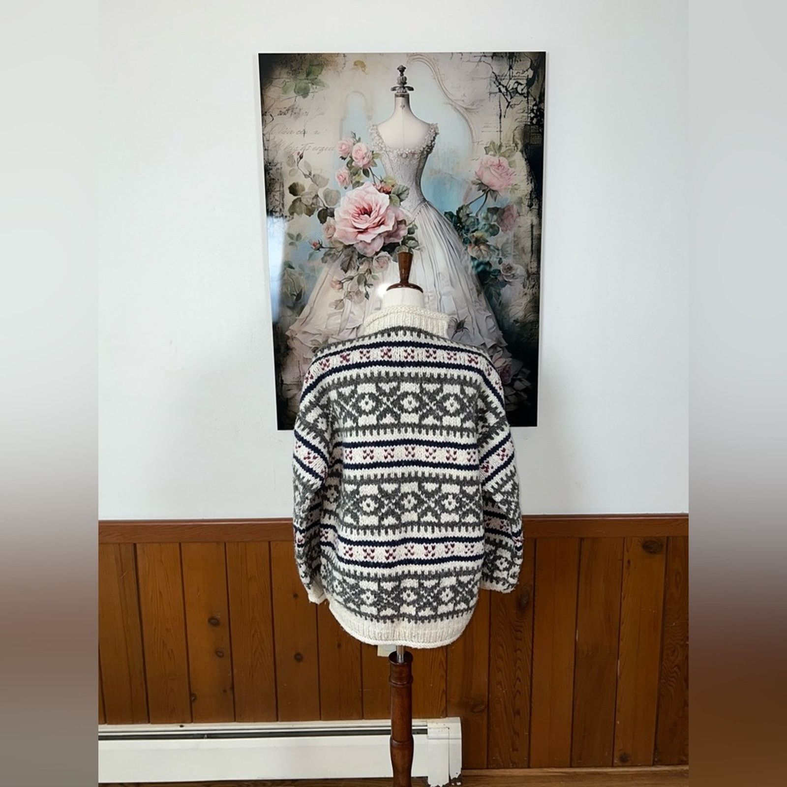 Vintage Awesome Vintage 1980s Rey Wear Wool Fair Isle Sweater! Size L / US 10 / IT 46 - 4 Thumbnail
