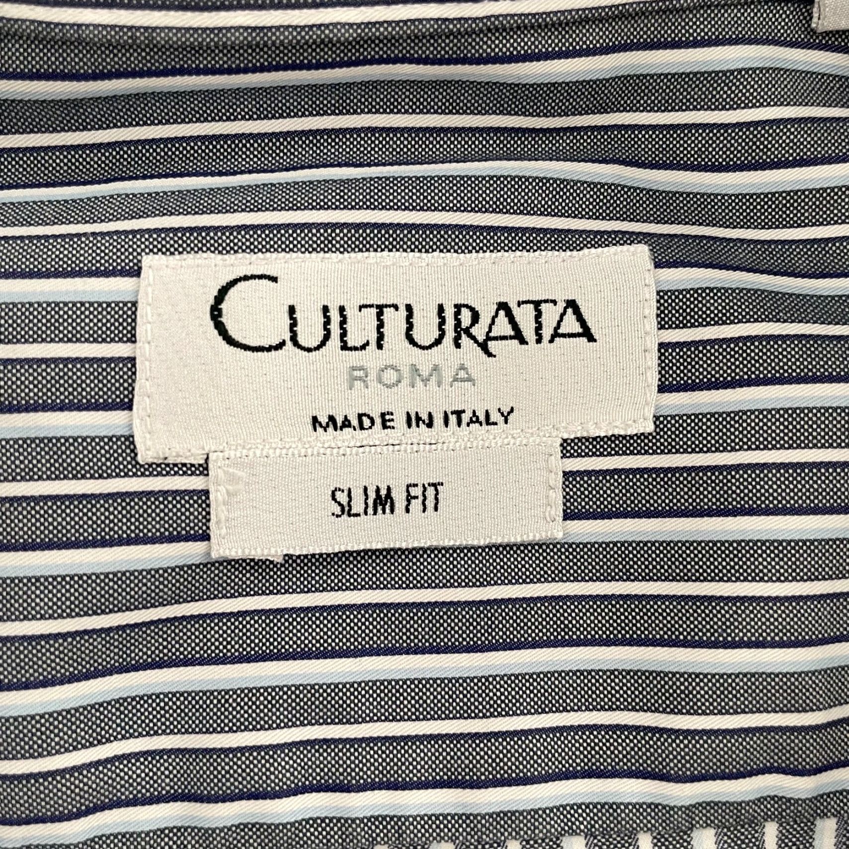 Vintage VINTAGE Culturata Shirt Men XL Gray White Striped Button-Up Collar Dress Shirt Italy Size US XL / EU 56 / 4 - 6 Thumbnail