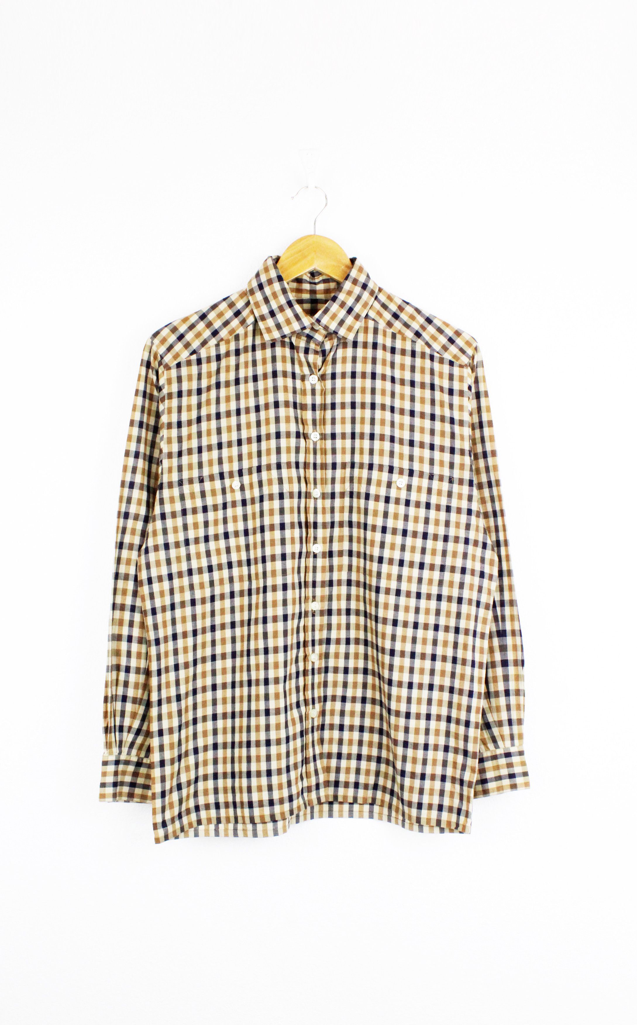 Aquascutum × Vintage Aquascutum Emsworth Club Check Shirt Size L / US 10 / IT 46 - 1 Thumbnail