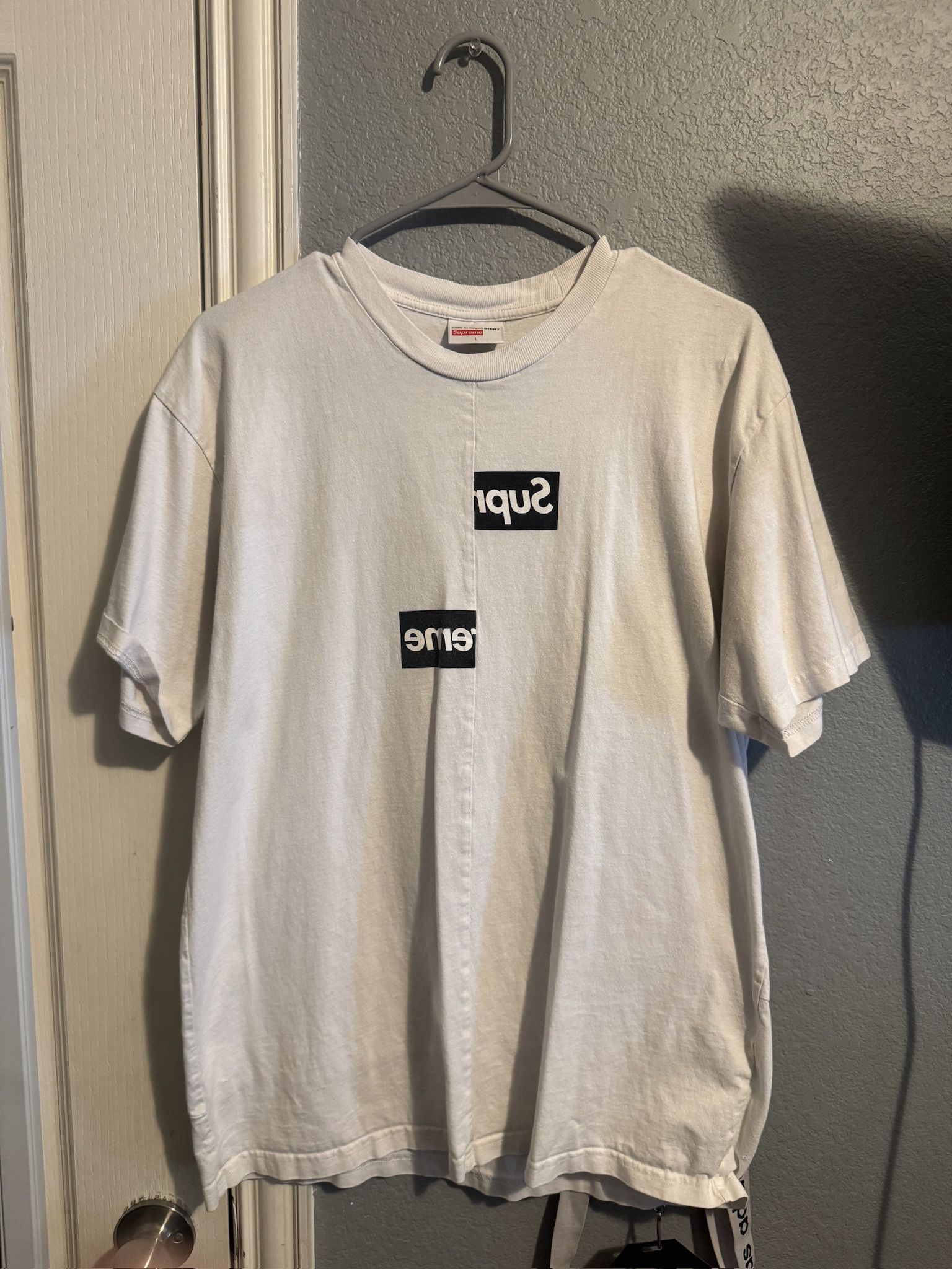 Comme des Garcons × Supreme Split Box Logo Tee Size US L / EU 52-54 / 3 - 1 Thumbnail