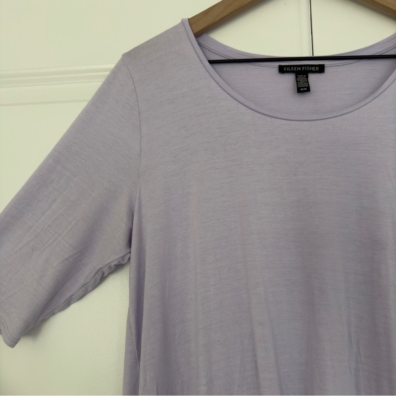 Eileen Fisher Eileen Fisher Lavender short sleeve mini shift dress solid M Size M / US 6-8 / IT 42-44 - 3 Thumbnail