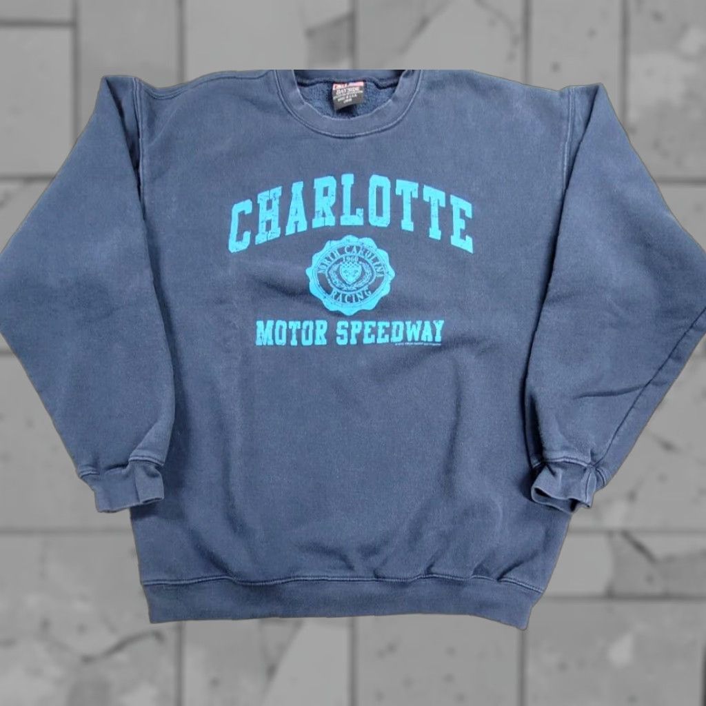 NASCAR Charlotte Motor Speedway Sweatshirt Nascar Racing Crewneck Sweater Size L Blue Size US L / EU 52-54 / 3 - 1 Thumbnail