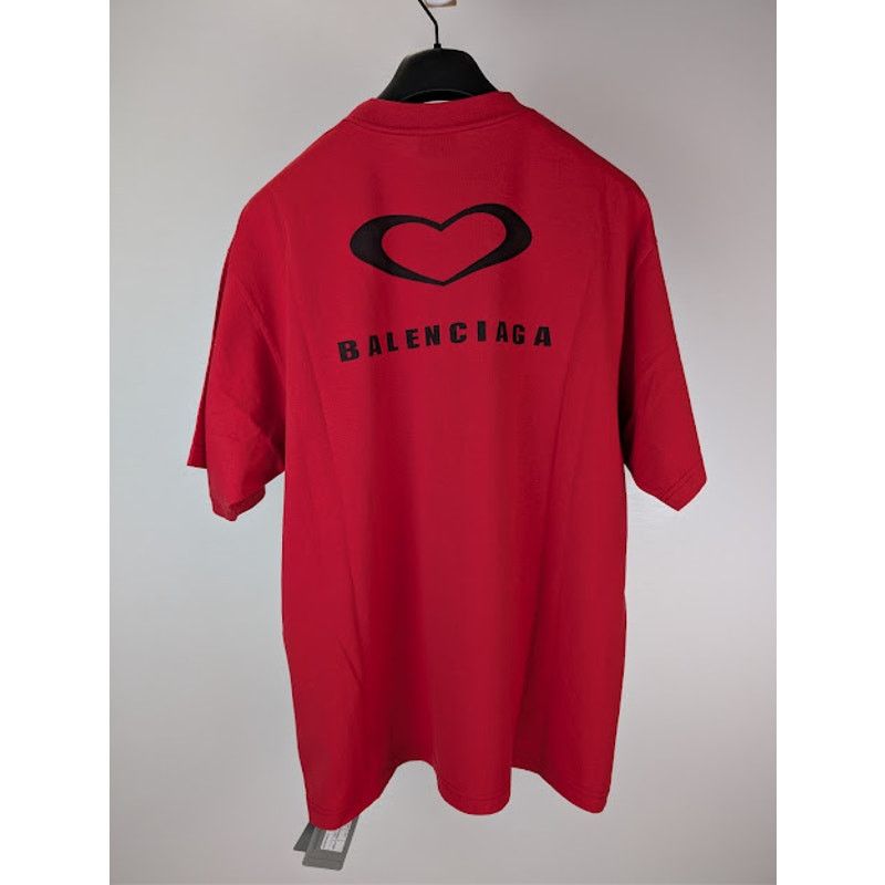 Balenciaga o1rshd1 Sweetheart Dry Jersey Medium Fit T-Shirt in Red Size US L / EU 52-54 / 3 - 15 Thumbnail