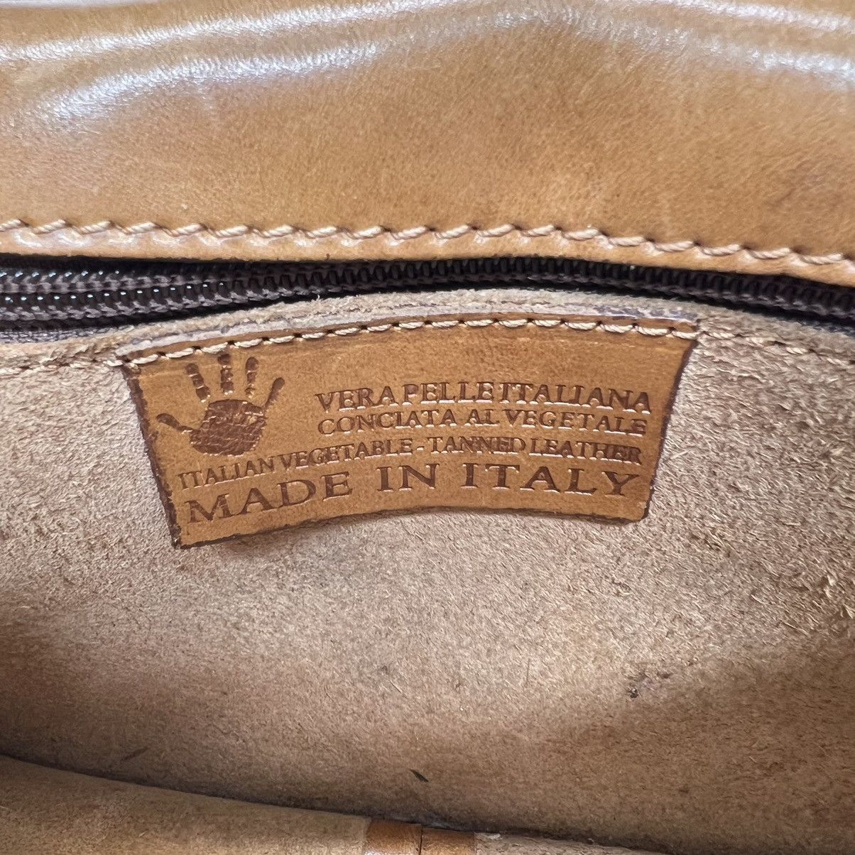 Vera Pelle × Vintage VTG Vera Pelle Leather Bag Brown Crossbody Purse Strap Size ONE SIZE - 8 Thumbnail