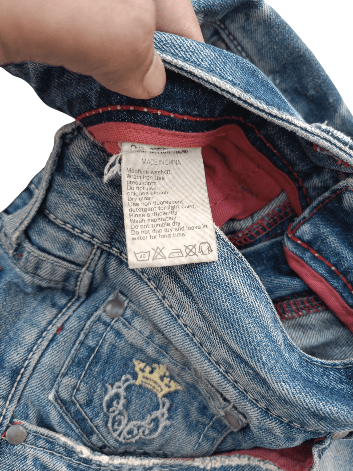 Japanese Brand × Vintage Japanese Varosh Splash Painted Whiskers Faded Denim E221 Size US 32 / EU 48 - 9 Thumbnail