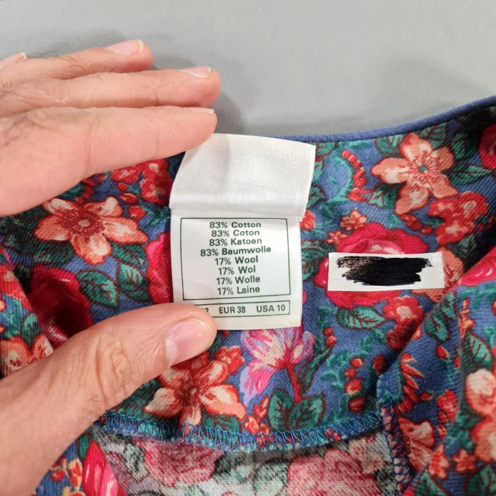 Laura Ashley VINTAGE Laura Ashley Dress UK 12 Blue Pink Floral Roses Summer 90s Pleated Womens Size XL / US 12-14 / IT 48-50 - 5 Thumbnail