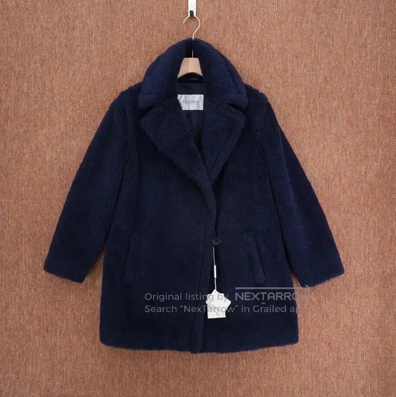Max Mara MaxMara Navy Wool Blend Mid-Length Coat . Size M / US 6-8 / IT 42-44 - 1 Thumbnail