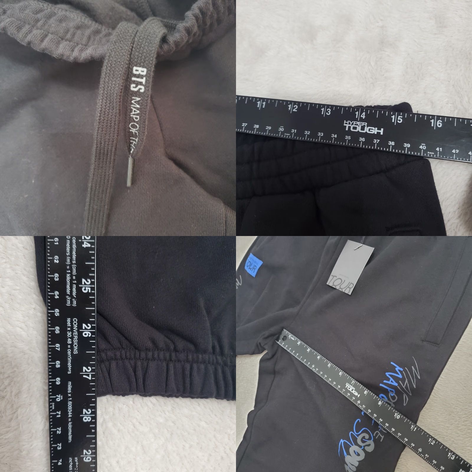 Vintage VINTAGE BTS Map Of The Soul Jogger Womens L Black MOTS Tour Concert Merch Pants Drawstring Elastic Waist 89% Cotton 11% Polyester Size 36" / US 14 / IT 50 - 8 Thumbnail