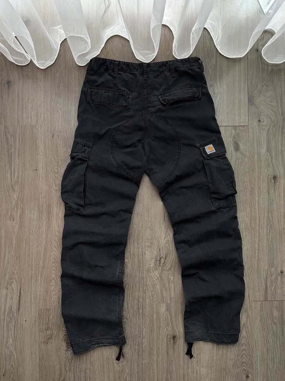 Carhartt × Carhartt Wip × Vintage Vintage Carhartt Cargo Black Big Logo Pants Size US 31 - 2 Thumbnail